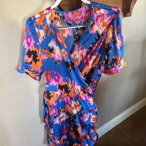 Vibrant Abstract Wrap Dress